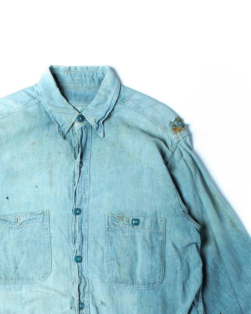 1940's Stenciled Chambray L/S