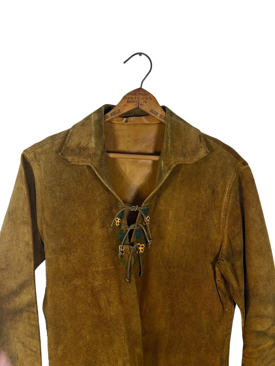 1960's Suede Floral Hand Painted Jacket