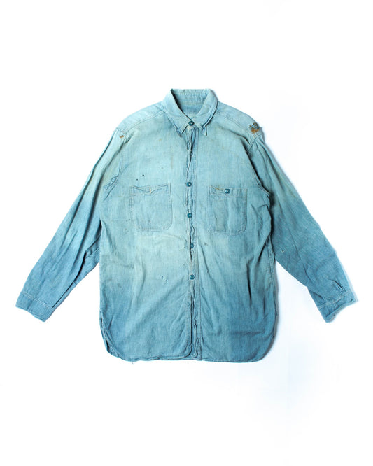 1940's Stenciled Chambray L/S