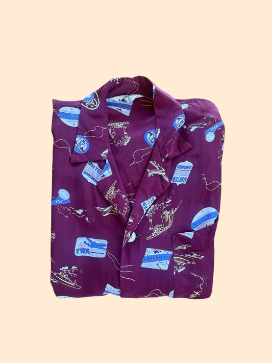 1960's Airplane Rayon L/S