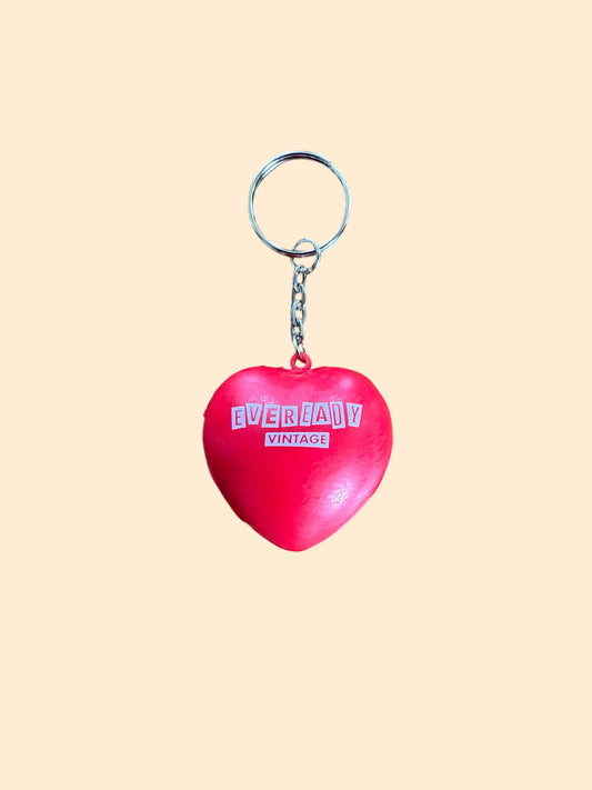 Heart-Shaped Stress Ball Keychain