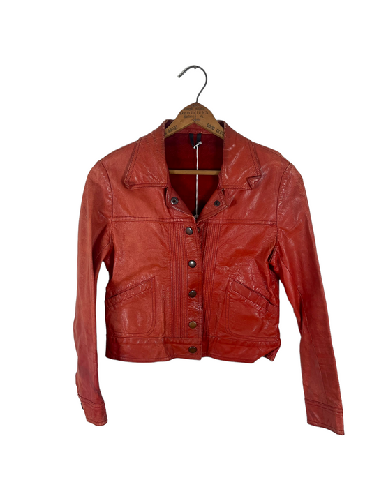 1970's Burnt Orange Leather Jacket